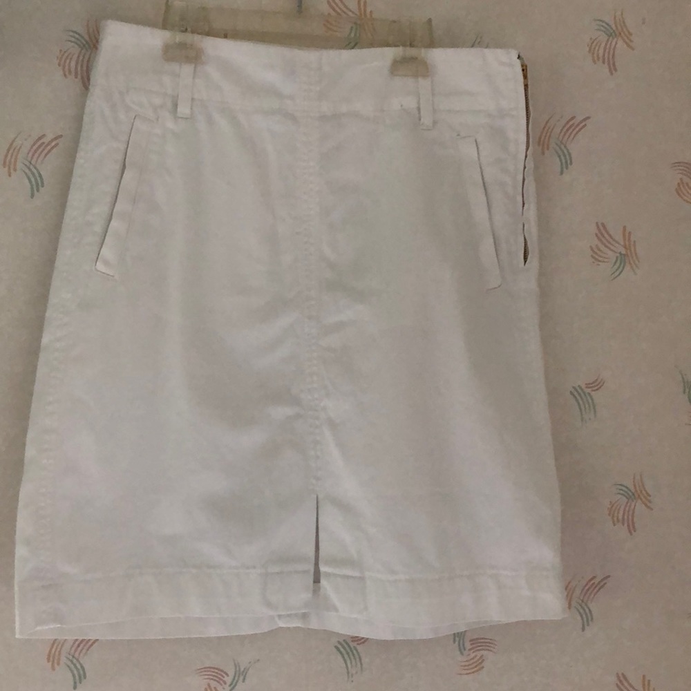 J Crew Cotton White Skirt size 8